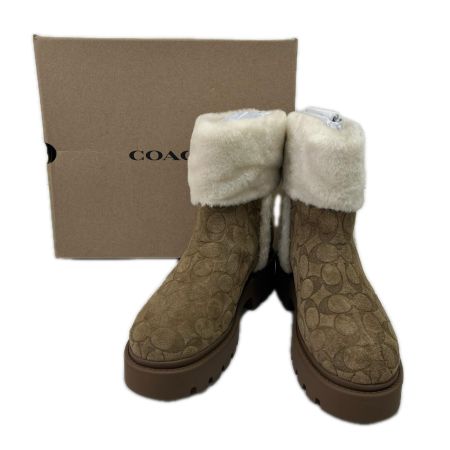 COACH コーチ ショートブーツ シグネチャー 24.0cm CCH12 ブラウン