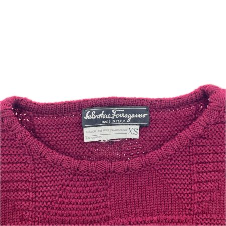 Salvatore Ferragamo サルヴァトーレフェラガモ ニット XSサイズ ボルドー