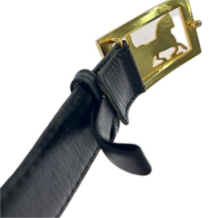 CELINE セリーヌ ホースキャリッジ（馬車金具）レザーベルト 64~67cm ブラック