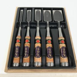 左政宗 大工道具 ノミ5本セット Cランク