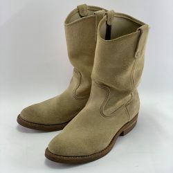 ▽▽ RED WING レッドウィング ペコスブーツ　9 1/2 E 8156 ベージュ Cランク