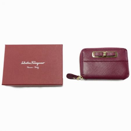 【中古】 Ferragamo フェラガモ ヴァラリボン レザー コインケース