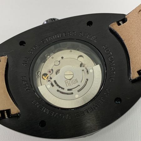  REIGN レイン AUTOMATIC　RONAN　ブラック文字盤　クロコ型押しレザーベルト