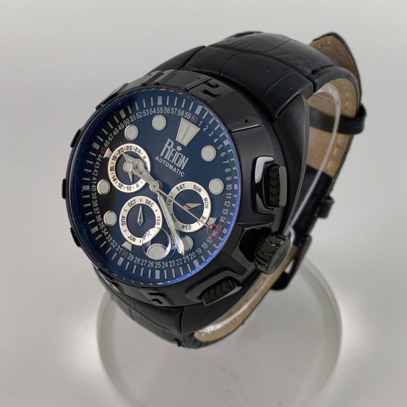 中古】 REIGN レイン AUTOMATIC RONAN ブラック文字盤 クロコ型