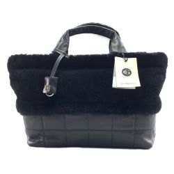 ▽▽ ジュリオグエッラ 2wayムートンコンビバッグ ブラック Aランク