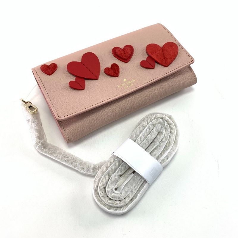 中古】 Kate Spade ケイトスペード ハート ウォレットショルダー