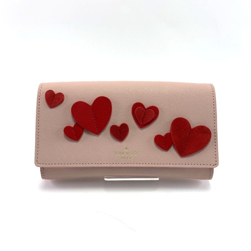 中古】 Kate Spade ケイトスペード ハート ウォレットショルダー 