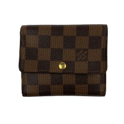 ▽▽ LOUIS VUITTON ルイヴィトン ダミエ ポルトフォイユ・アナイス　三つ折り財布 N63242 ブラウン Bランク