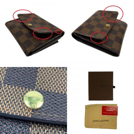  LOUIS VUITTON ルイヴィトン ダミエ ポルトフォイユ・アナイス　三つ折り財布 N63242 ブラウン