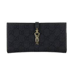 ▽▽ GUCCI グッチ 長財布　クリップ金具　GGキャンバス 150397 ブラック Aランク