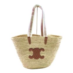 ▽▽ CELINE セリーヌ カゴバッグ　トリオンフ ブラウン x ベージュ Aランク