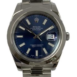 ▽▽ ROLEX ロレックス デイトジャストII　オイスターパーペチュアル　ブルー文字盤　 116300 Aランク