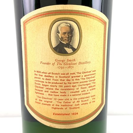  GLENLIVET 12年　アンブレンデッド　レッドキャップ　スコッチウイスキー　750ml　 未開栓