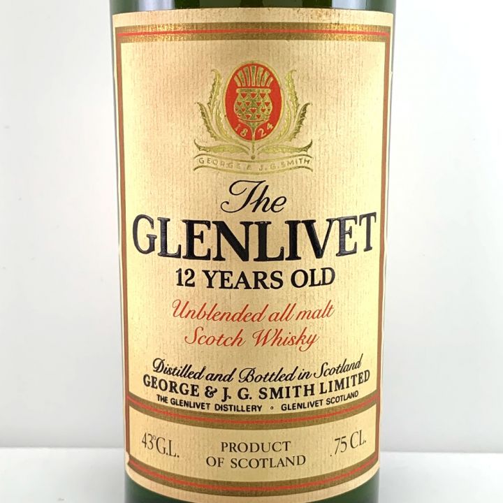 GLENLIVET 12年 アンブレンデッド レッドキャップ スコッチウイスキー 750ml 未開栓｜中古｜なんでもリサイクルビッグバン