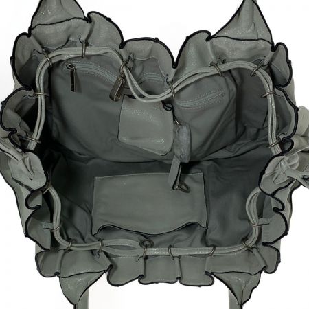  LUPO レザープリーツ　ハンドバッグ