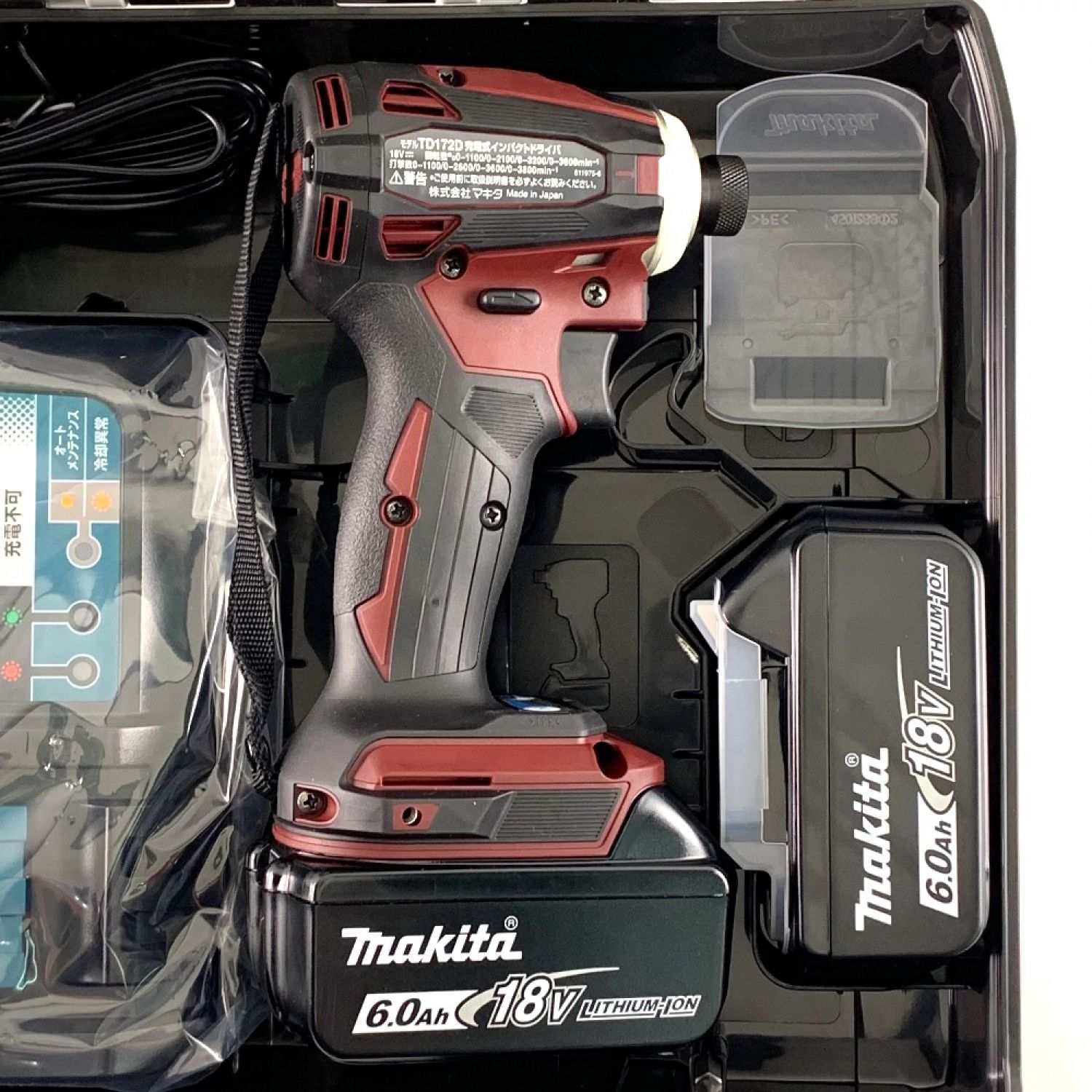 MAKITA マキタ 充電式インパクトドライバ　18V　6.0Ah TD172DGXAR オーセンティックレッド Aランク