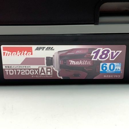  MAKITA マキタ 充電式インパクトドライバ　18V　6.0Ah TD172DGXAR オーセンティックレッド