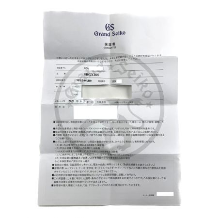  SEIKO セイコー グランドセイコー　ヘリテージコレクション　 9F62-0AB0 SBGX265