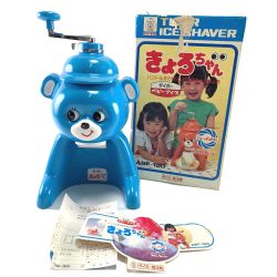 ▽▽ Tiger タイガ かき氷機　当時物　きょろちゃん　ハンドルまわせばお目目きょろきょろ ABF-100 スカイブルー Bランク