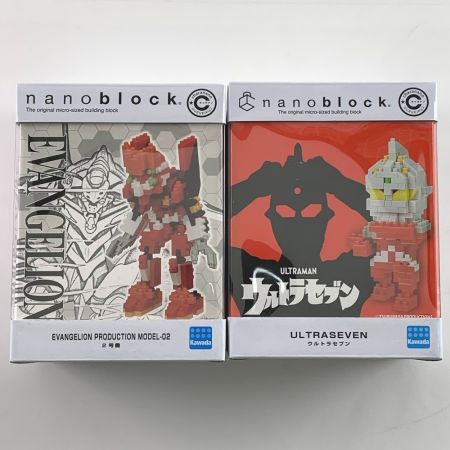  Kawada カワダ ナノブロック　キャラ物6点セット　名探偵コナン・エヴァ・パックマン・ウルトラセブン 未開封