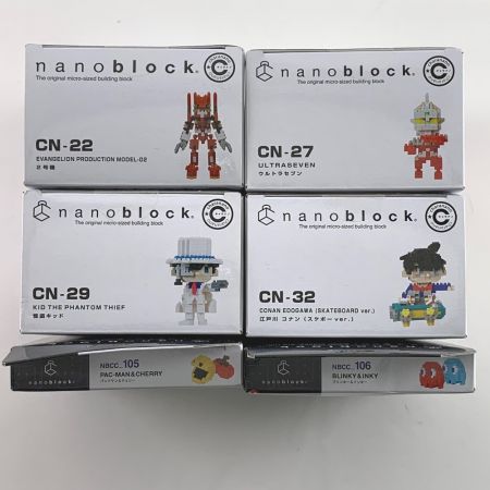  Kawada カワダ ナノブロック　キャラ物6点セット　名探偵コナン・エヴァ・パックマン・ウルトラセブン 未開封