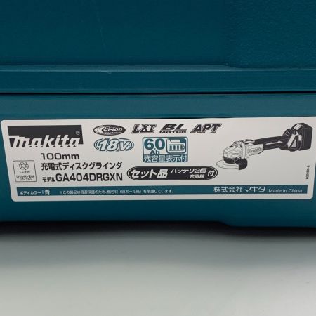  MAKITA マキタ 100mm充電式ディスクグラインダ　18V　6.0Ah　2021年製　 GA404DRGXN