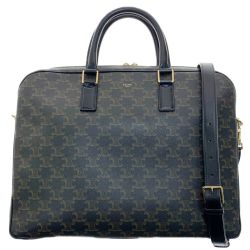 ▽▽ CELINE セリーヌ ビジネスバッグ　ブリーフケース 190422BOJ.38NO ブラウン×ブラック Cランク