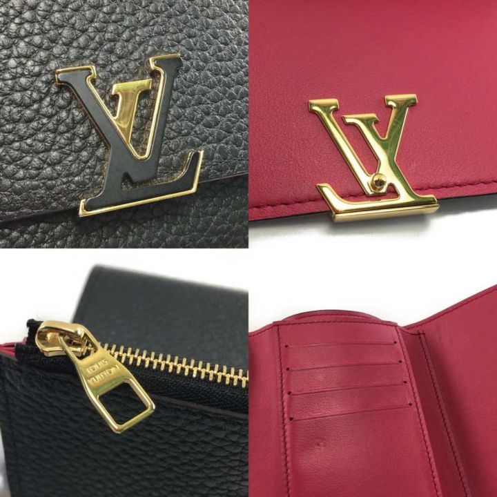 LOUIS VUITTON ルイヴィトン ポルトフォイユ・カプシーヌコンパクト イニシャル入り 財布 M62157  ブラック｜中古｜なんでもリサイクルビッグバン