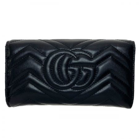  GUCCI グッチ GGマーモント　コンチネンタルウォレット　二つ折り長財布 443436 ブラック