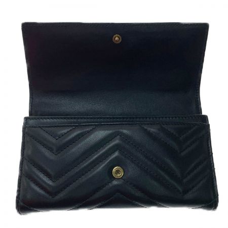  GUCCI グッチ GGマーモント　コンチネンタルウォレット　二つ折り長財布 443436 ブラック