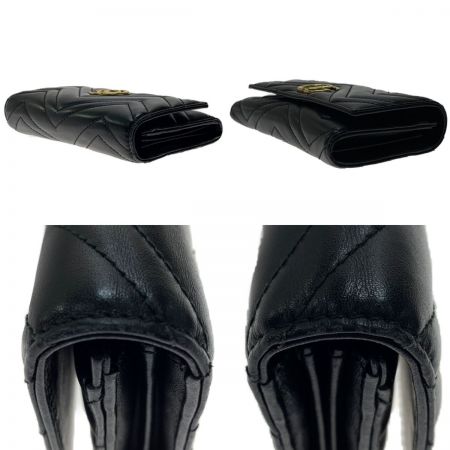  GUCCI グッチ GGマーモント　コンチネンタルウォレット　二つ折り長財布 443436 ブラック