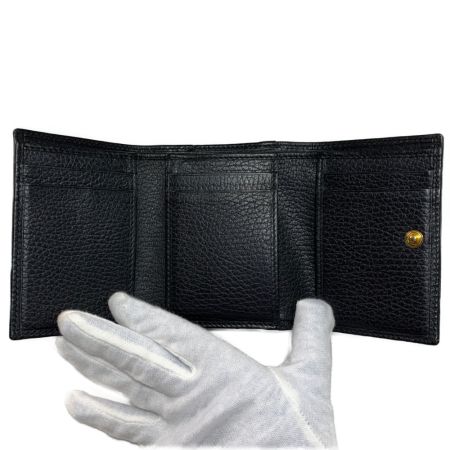  GUCCI グッチ 3つ折財布　プチマーモント　ダブルG　ミニウォレット 474746 ブラック