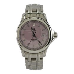 ▽▽ OMEGA オメガ シーマスター 120M ピンクシェル 2Pダイヤ クォーツ 2581.64 Bランク