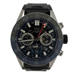 ▽▽ TAG HEUER タグホイヤー カレラ 自動巻きクロノグラフ ラバーストラップ CBG2A1Z Aランク