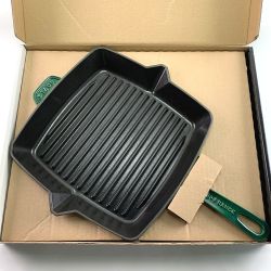 ▽▽ STAUB ストウブ グリルパン　12インチ　30×30cm エメラルド Aランク