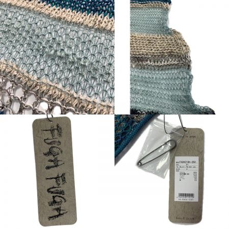  FUGAFUGA 佐藤繊維　ロングベスト　ジレ　フリーサイズ FADH218K-250 グリーン×ベージュ