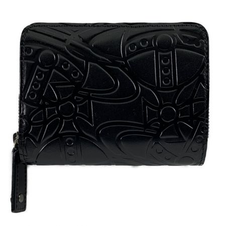  Vivienne Westwood ヴィヴィアン・ウエストウッド パターンORB オーブ ラウンドファスナー二つ折り財布 3318BJ3 ブラック