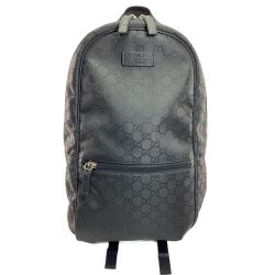▽▽ GUCCI グッチ GG柄ナイロン　リュックサック 449181 ブラック Aランク