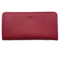 ▽▽ LOEWE ロエベ 長財布　アマソナ アナグラム ジップアラウンドウォレット 113N95.F13 レッド Aランク