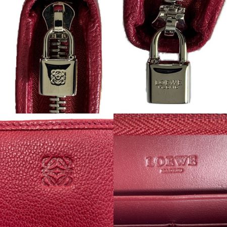  LOEWE ロエベ 長財布　アマソナ アナグラム ジップアラウンドウォレット 113N95.F13 レッド