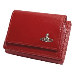 ▽▽ Vivienne Westwood ヴィヴィアン・ウエストウッド ヴィンテージ WATER ORB 三つ折り財布 3318M1J レッド Aランク