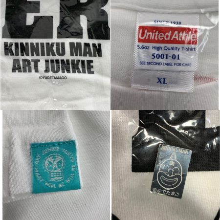  アートジャンキー キン肉マン 半袖Tシャツ NO LOVE NO HERO サイズXL ホワイト