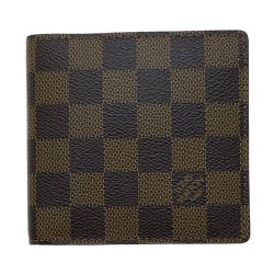 ▽▽ LOUIS VUITTON ルイヴィトン ポルトフォイユ マルコ 二つ折り財布 ダミエ ブラウン N61675 ブラウン Aランク