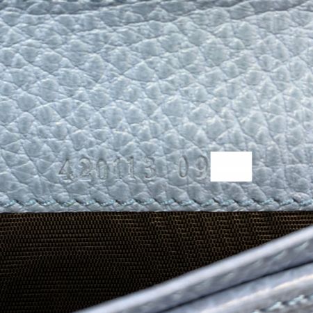  GUCCI グッチ ラウンドファスナー　二つ折り財布 420113 ベージュ×スカイブルー