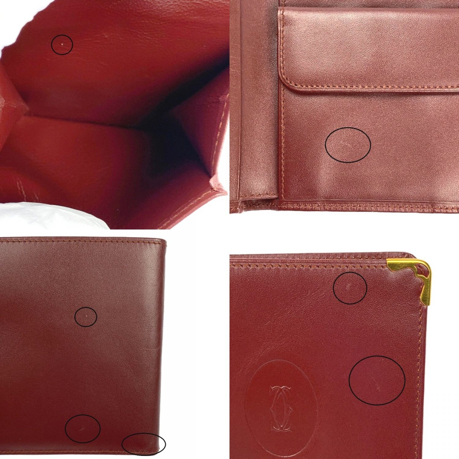 Cartier カルティエ マストライン 二つ折り財布 ボルドー - 折り財布
