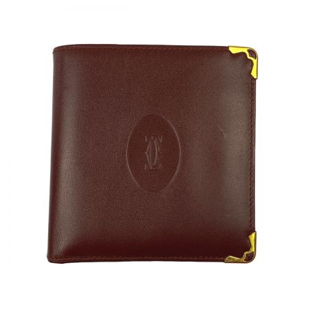  Cartier カルティエ マストライン 二つ折り財布　ミニ財布  ボルドー