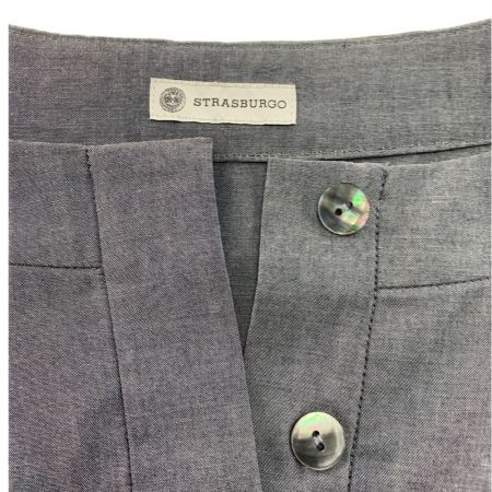  STRASBURGO リボンベルト付きワンピース　テンセル SIZE38 グレー 美品