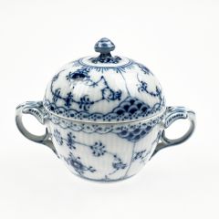  ROYAL COPENHAGEN ロイヤル・コペンハーゲン ブルーフルーテッド ハーフレース シュガーポット 1985-91年代  Cランク