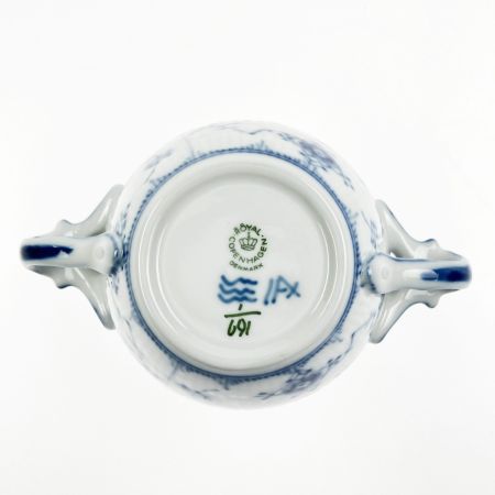  ROYAL COPENHAGEN ロイヤル・コペンハーゲン ブルーフルーテッド ハーフレース シュガーポット 1985-91年代 