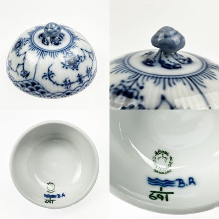  ROYAL COPENHAGEN ロイヤル・コペンハーゲン ブルーフルーテッド ハーフレース シュガーポット 1985-91年代 